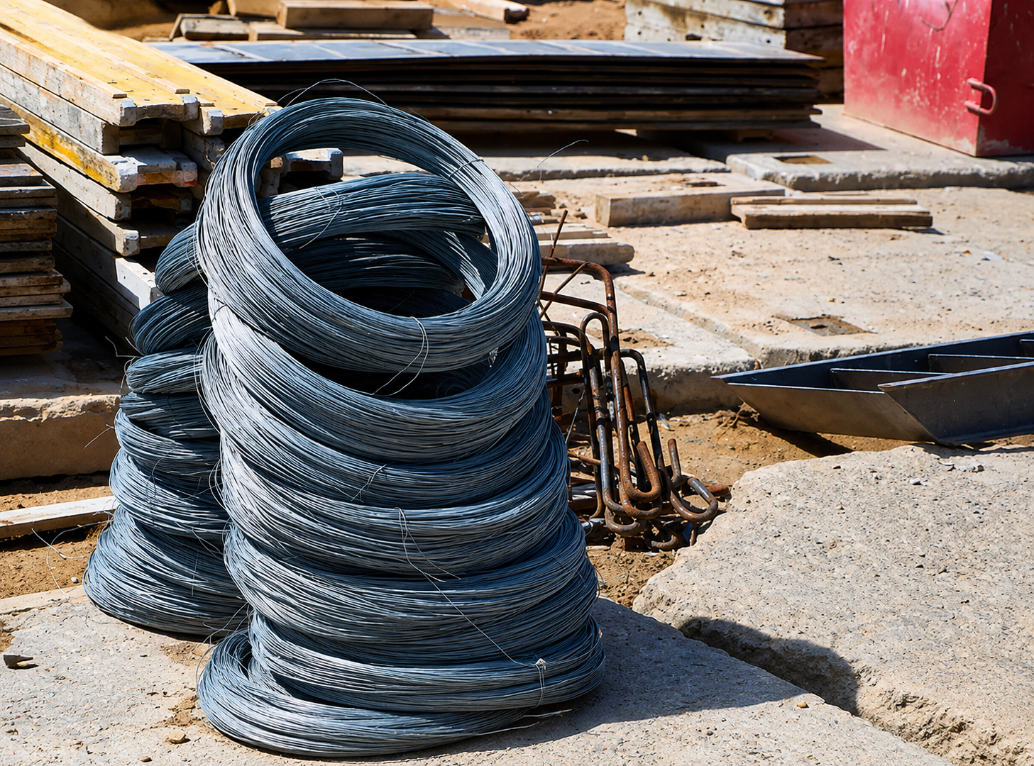 Industrial steel binding wire coils